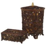 Price and Buy Plastic Waste Basket & Tissue Box Set – Chic Floral Design