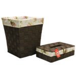 Price and Buy Plastic Waste Basket & Tissue Box Set – Fabric Cover