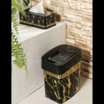 Price and Buy Plastic Waste Basket & Tissue Box Set – Marbel Design - Image 3