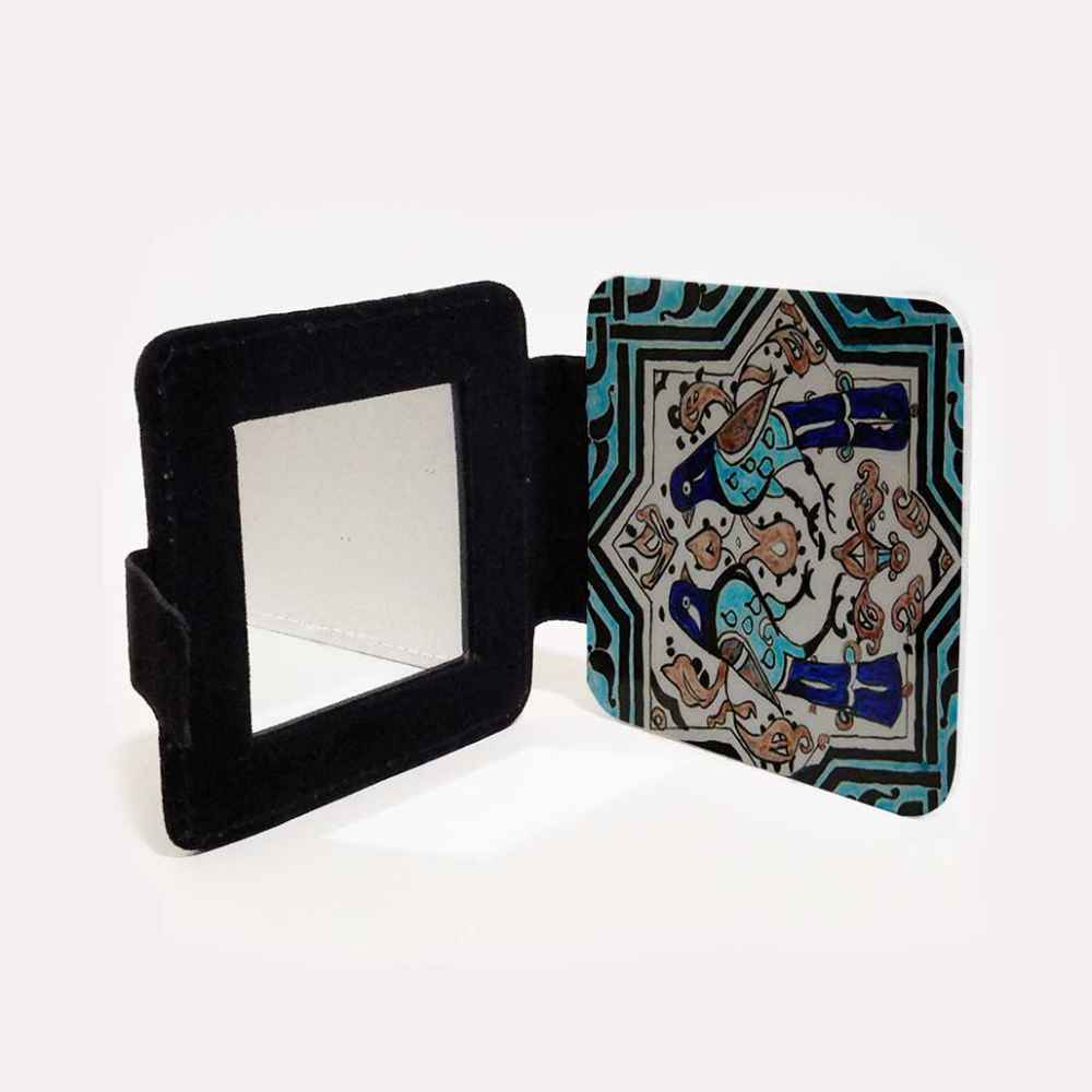 Price and Buy Pocket Mirror with Persian Inspired Pigeons Design - Image 3