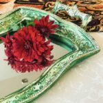 Price and Buy Polyresin Tray – Ornate Accents & Mirror Finish Green
