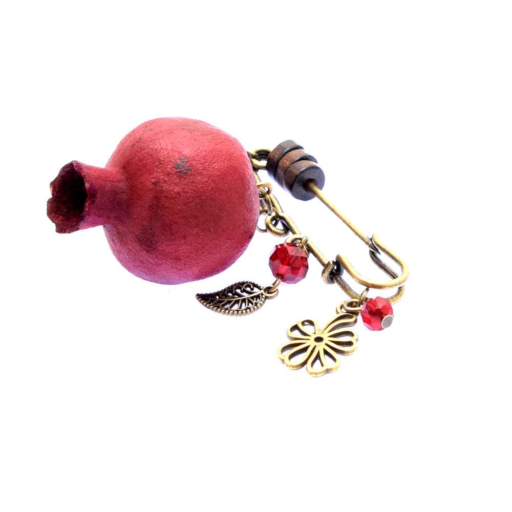 Price and Buy Pomegranate Safety Pin Brooch – Symbol of Fertility and Prosperity - Image 3