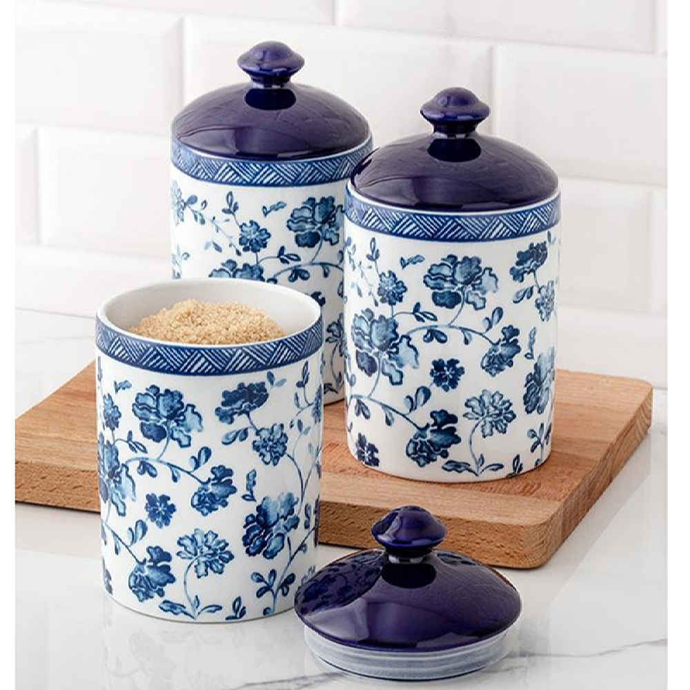 Price and Buy Porcelain Canister Jar for Kitchen Model Fleur Cruet Set of 3 - Image 3