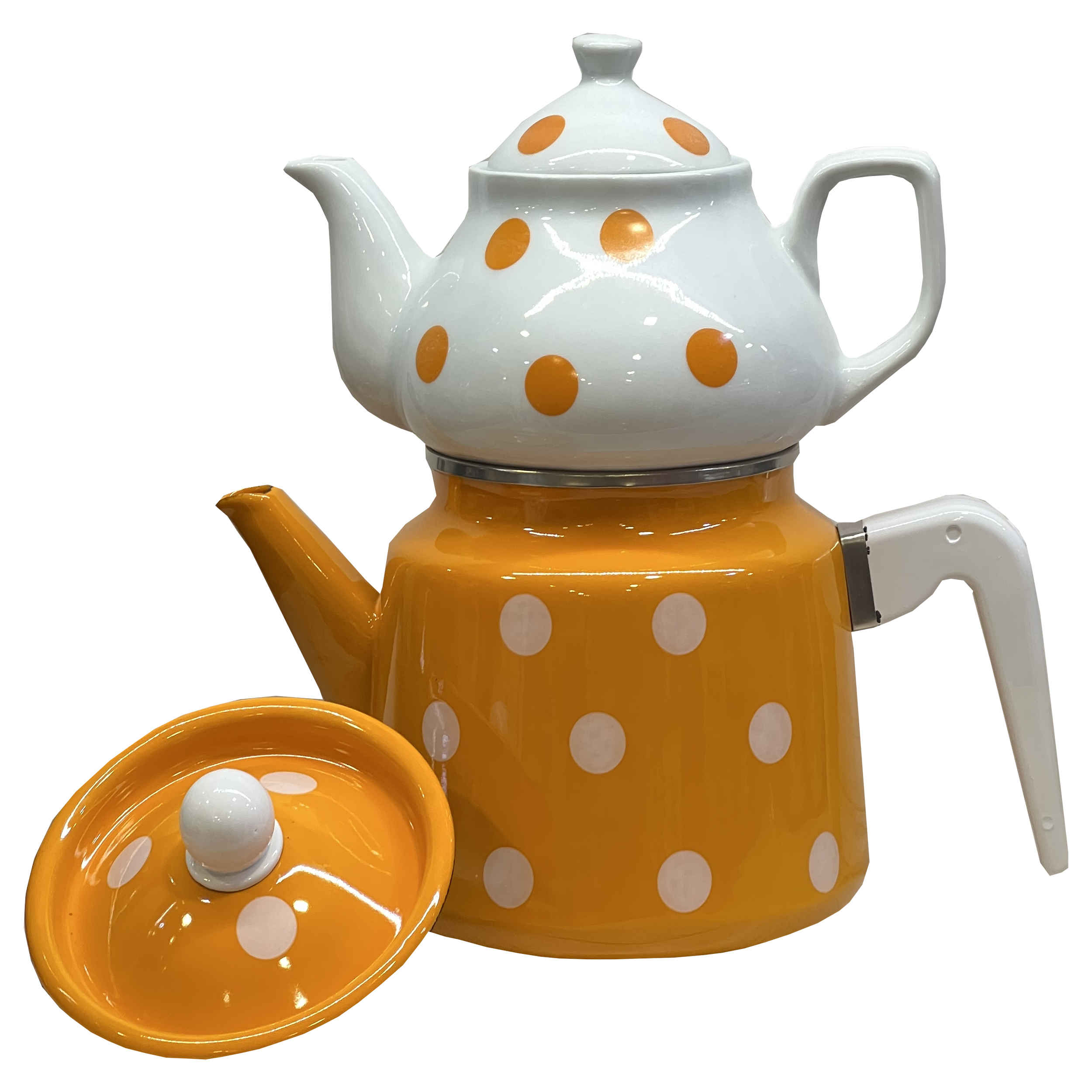 Price and Buy Porcelain Double Teapot Set – Perfect for Gift Durable with Polka Dot Design