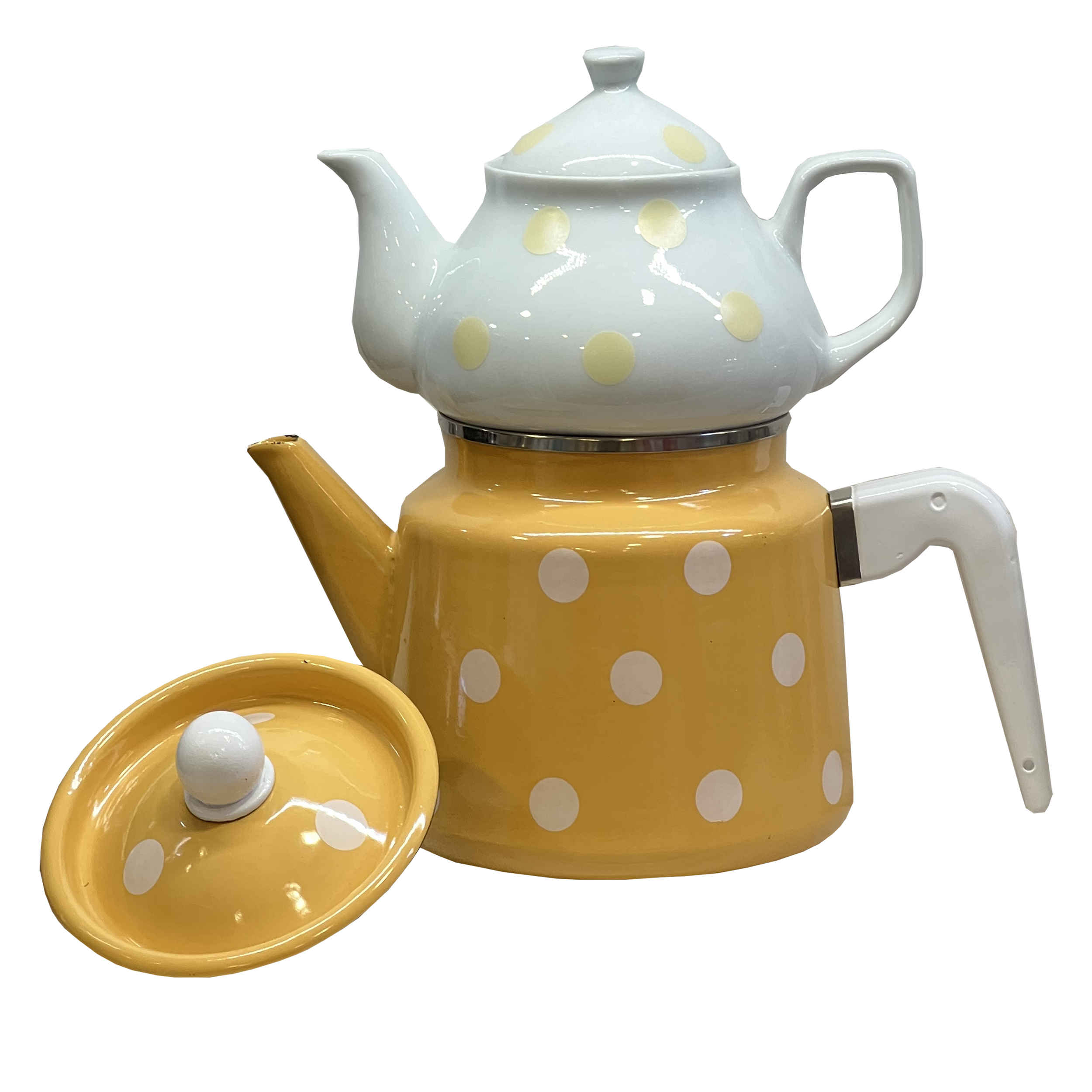 Price and Buy Porcelain Double Teapot Set – Perfect for Gift Durable with Polka Dot Design - Image 3