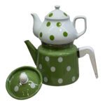Price and Buy Porcelain Double Teapot Set – Perfect for Gift Durable with Polka Dot Design - Image 6