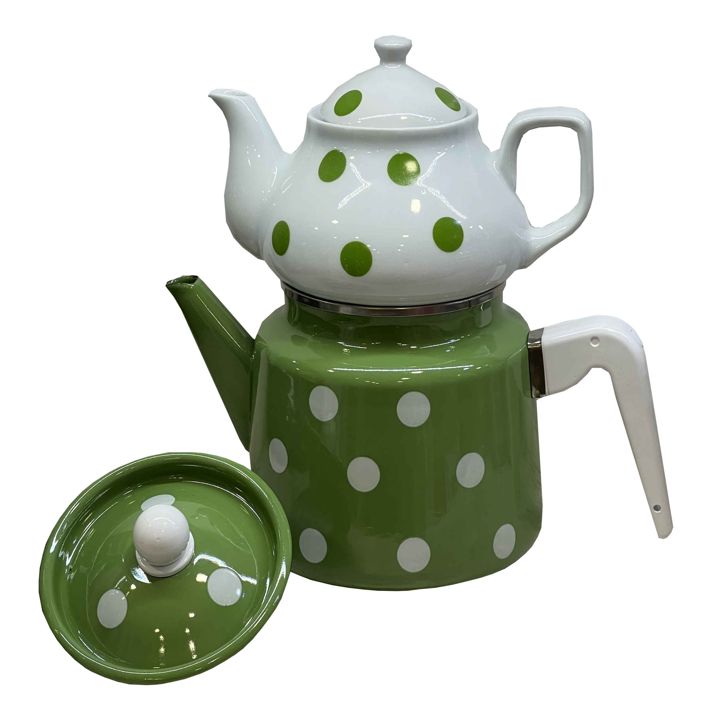 Price and Buy Porcelain Double Teapot Set – Perfect for Gift Durable with Polka Dot Design - Image 6