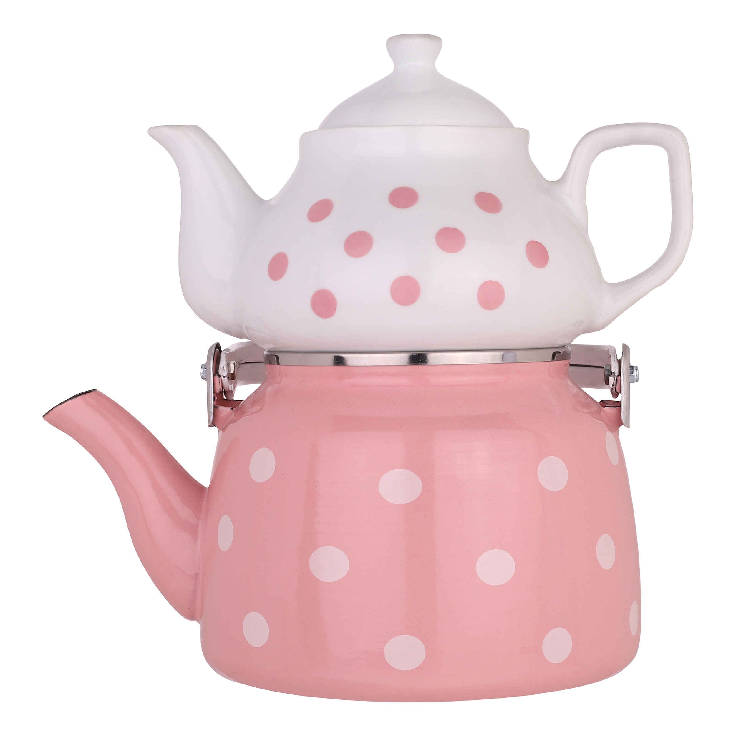 Price and Buy Porcelain Double Teapot Set – Suitable for Tea Durable with Polka Dot Design