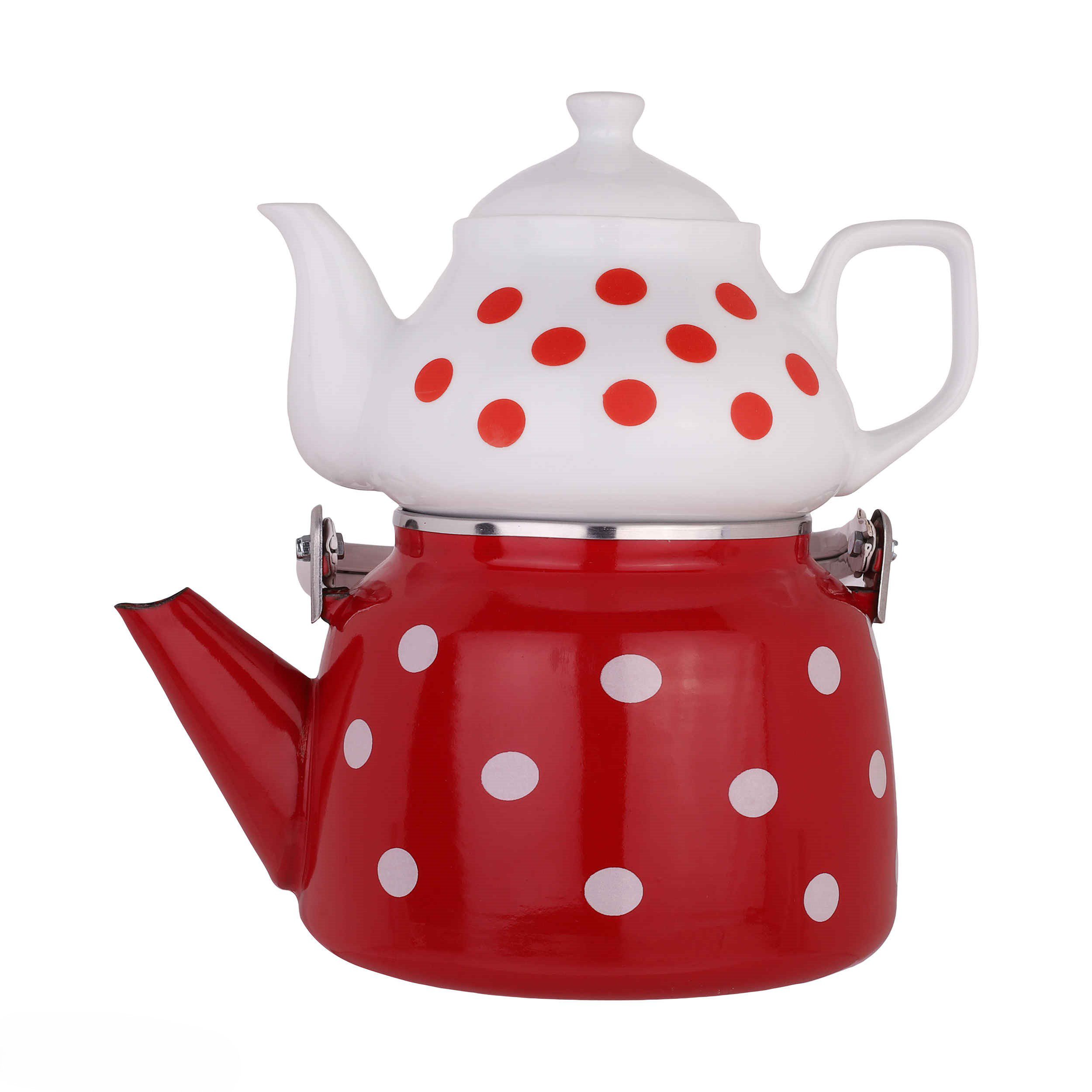 Price and Buy Porcelain Double Teapot Set – Suitable for Tea Durable with Polka Dot Design - Image 8