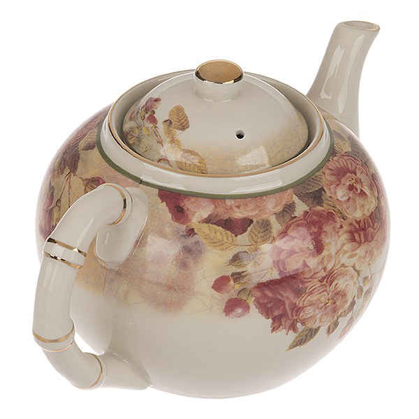 Price and Buy Porcelain Serving Teapot in White with Floral Motif Limera - Image 3
