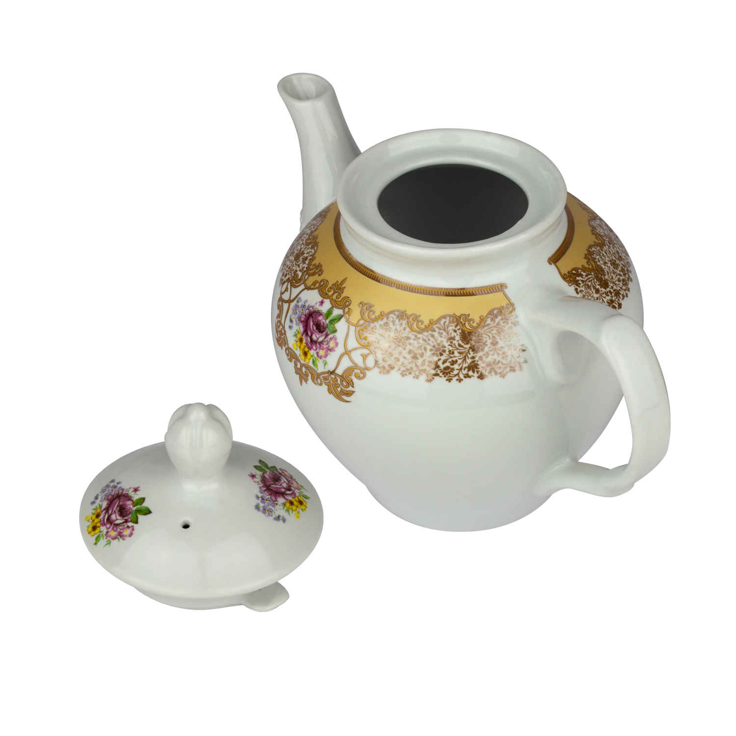 Price and Buy Porcelain Serving Teapot in White with Flower Design Barana - Image 3