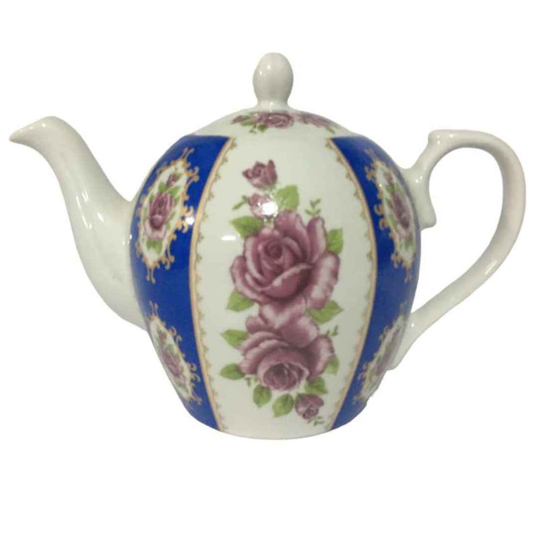 Price and Buy Porcelain Serving Teapot in White with Flower Design Kiana