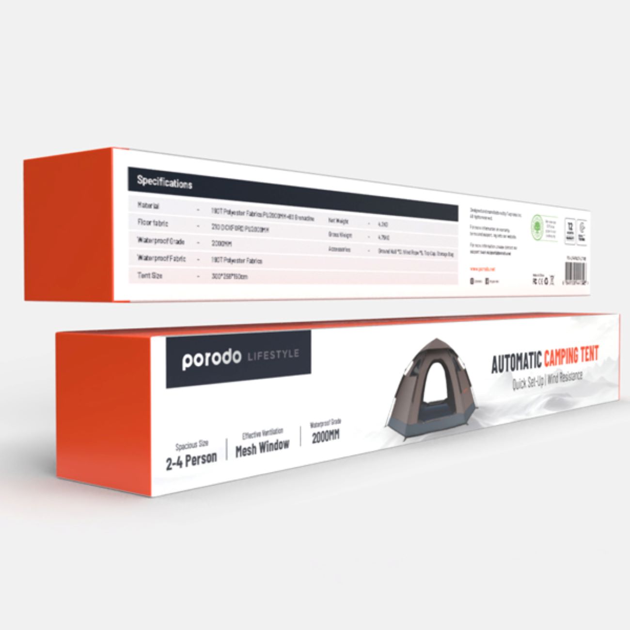 Price and Buy Porodo Camping Tent for 3-4 Person Waterproof for Hiking - Image 5