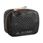 Price and Buy Portable Leather Jewelry Box with Compartments for Rings & Bracelets in Black