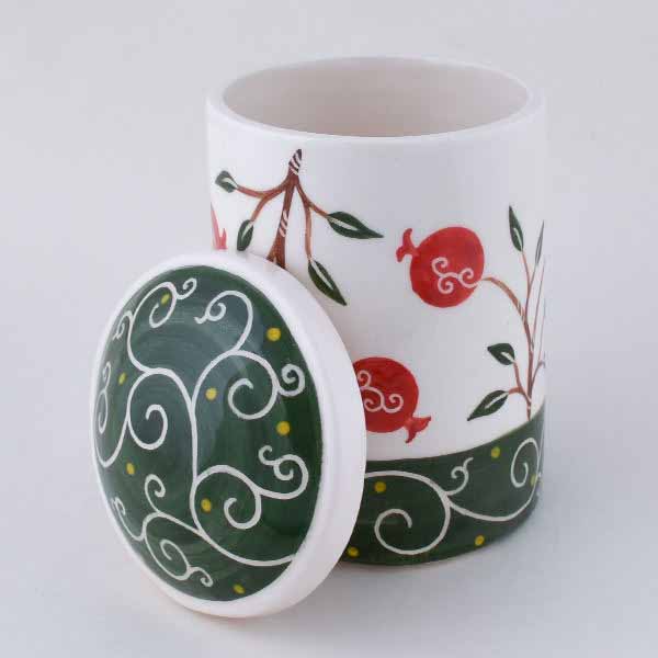 Price and Buy Pottery Canister Jar – Handcrafted with Pomegranate Pattern - Image 3