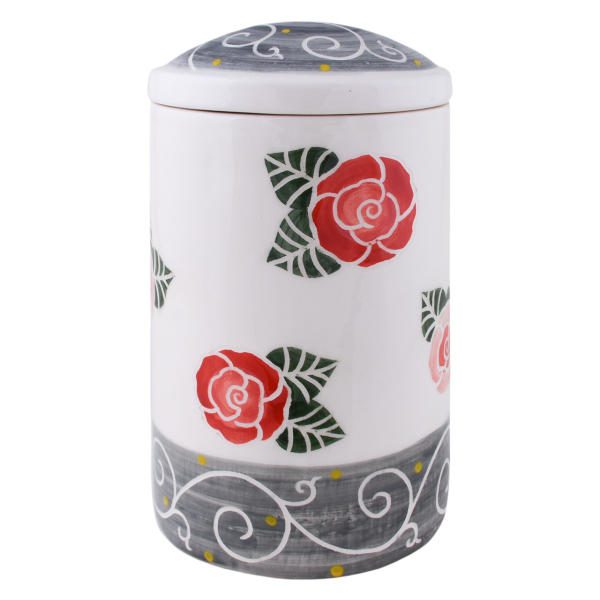 Price and Buy Pottery Canister Jar – Handcrafted with Rose Pattern_68f617fbd359b.jpeg Price and Buy Pottery Canister Jar – Handcrafted with Rose Pattern
