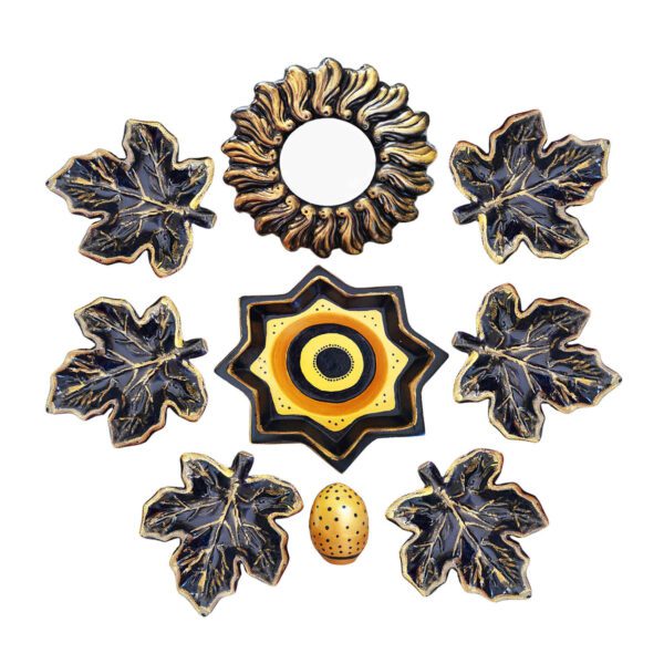 Price and Buy Pottery Haft-seen Set Dishes Leaf Design with Mirror for Nowruz_68fea2baed458.jpeg Price and Buy Pottery Haft-seen Set Dishes Leaf Design with Mirror for Nowruz