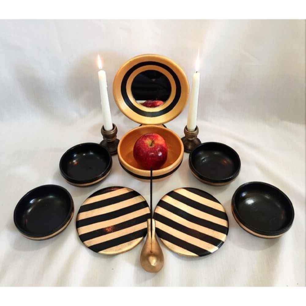 Price and Buy Pottery Haft-seen Set Dishes with Mirror & Candle Holder for Nowruz