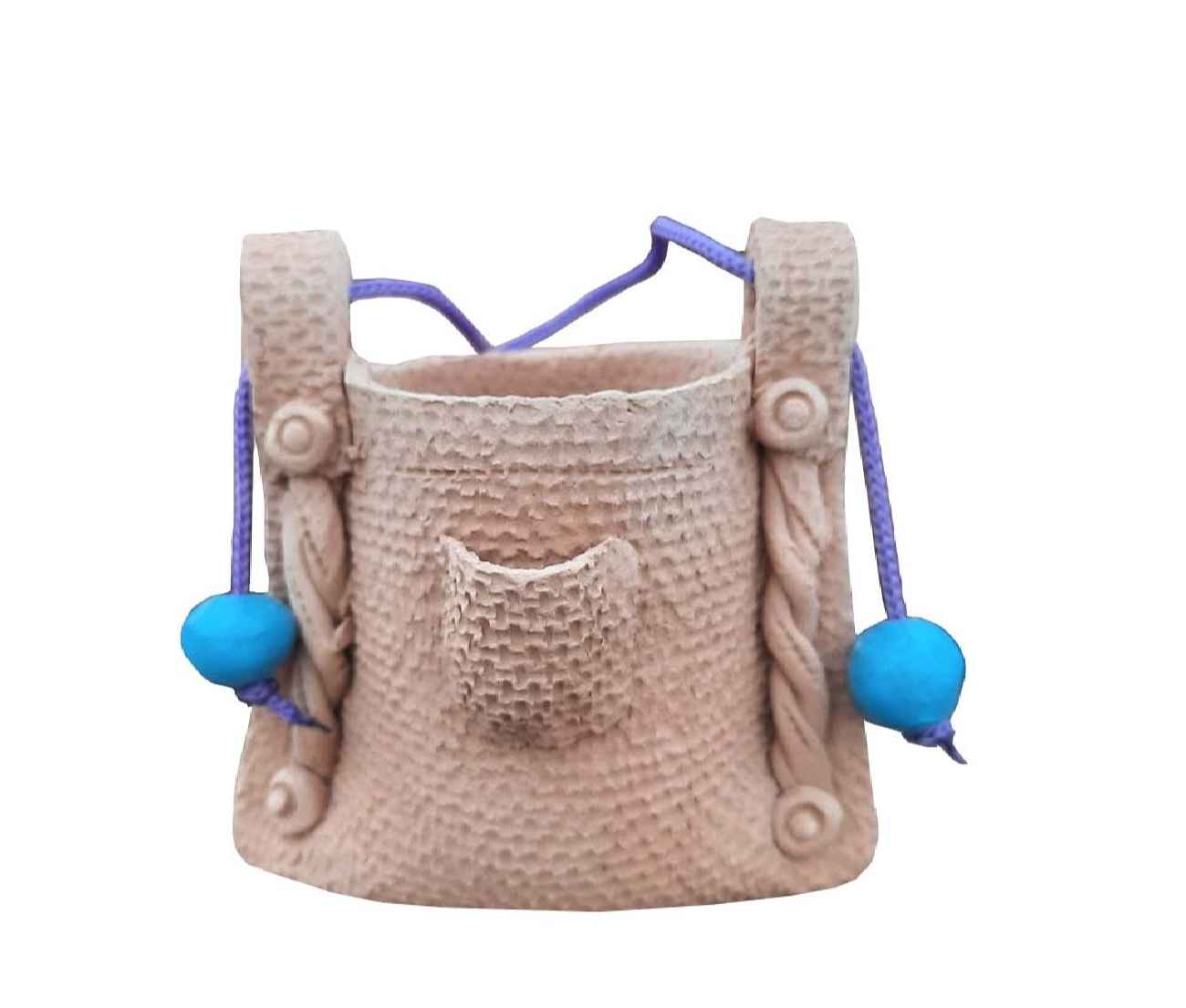 Price and Buy Pottery Makeup Brush Holder Handcrafted in Gunny Bag Design (x2)