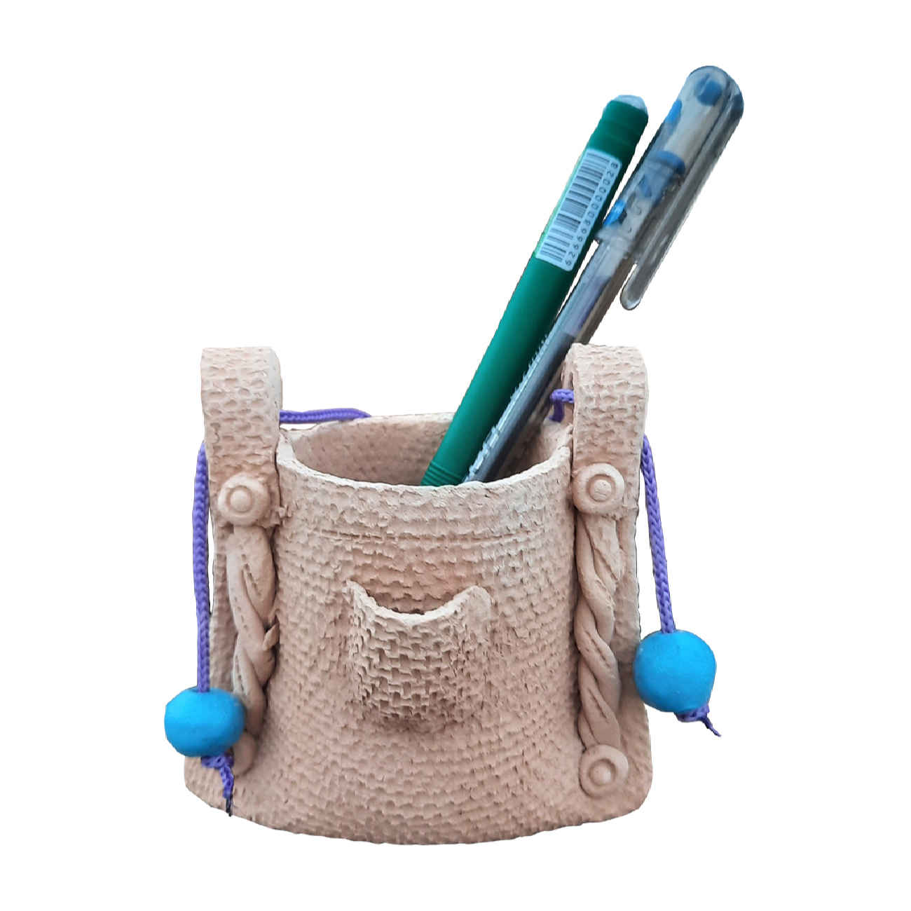 Price and Buy Pottery Makeup Brush Holder Handcrafted in Gunny Bag Design (x2) - Image 3
