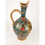 Price and Buy Pottery Pitcher and Glass Set with Bird & Flower Design in Turquoise Set of 3 - Image 4