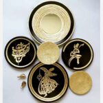 Price and Buy Pottery Wall Plates with Embossed Mirror, Hich and Sufi Dance Design — Set of 6