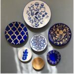 Price and Buy Pottery Wall Plates with Leaf and Love Design — Set of 7