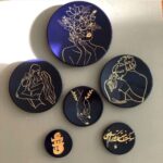 Price and Buy Pottery Wall Plates with Lovers, Poetry, and Embrace Design — Set of 6