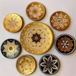Price and Buy Pottery Wall Plates with Traditional Embossed Mandala Design — Set of 8