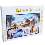 Price and Buy Premium 1000-Piece Jigsaw Puzzle, Winter Village Scene - Image 3
