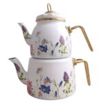 Price and Buy Premium Enamel Tea Kettle Set – Includes Matching Teapot Suitable for Daily Use