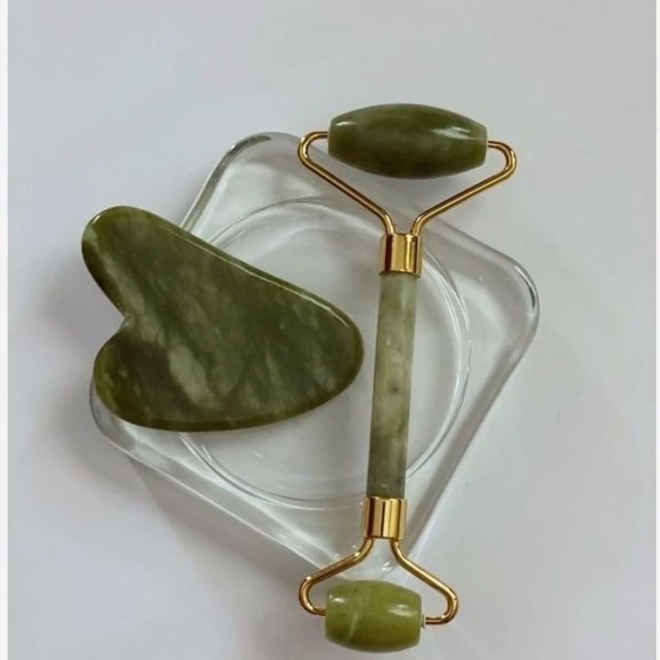 Price and Buy Premium Grade Natural Jade Gua Sha and Jade Roller Set – For Lifting and Deep Cleansing_6902ad32d0107.jpeg Price and Buy Premium Grade Natural Jade Gua Sha and Jade Roller Set – For Lifting and Deep Cleansing - Image 1