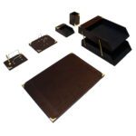 Price and Buy Premium Leather Office Desk Organizer Accessories for Workspace (6 piece)