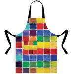Price and Buy Printed Kitchen Apron –  with Checkered Watercolor Pattern