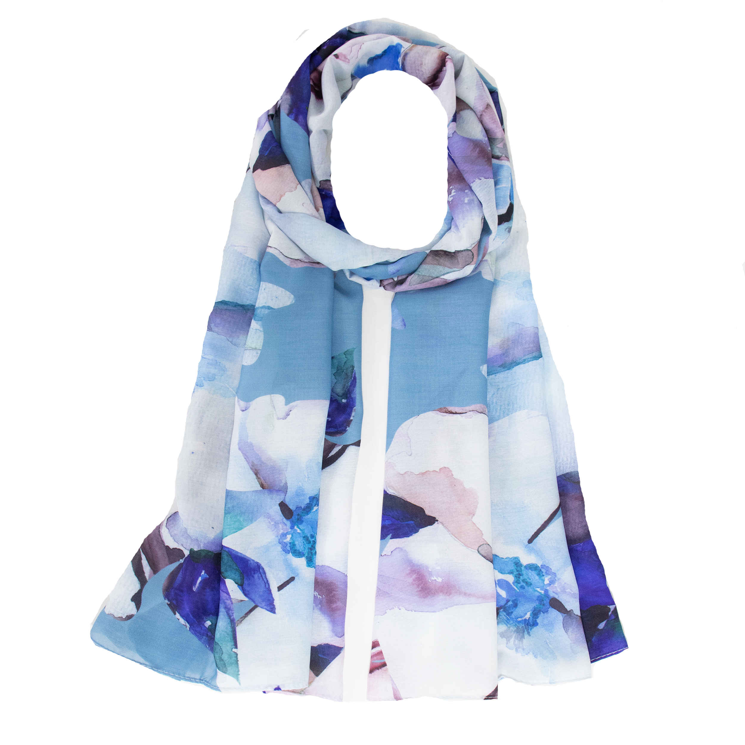 Price and Buy Printed Shawl for Women Artistic & Lightweight Blue Abstract Design