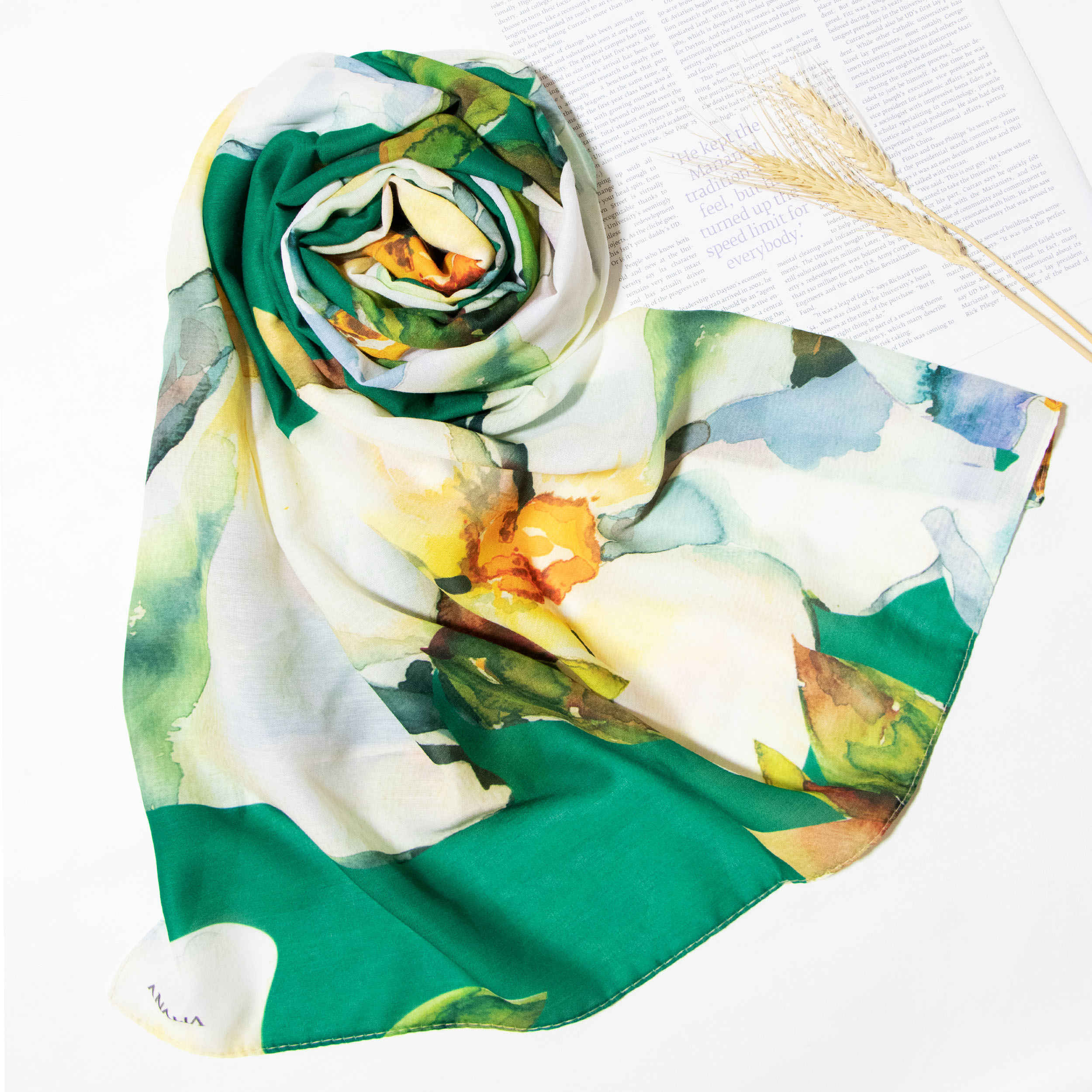 Price and Buy Printed Shawl for Women Artistic & Lightweight Blue Abstract Design - Image 4