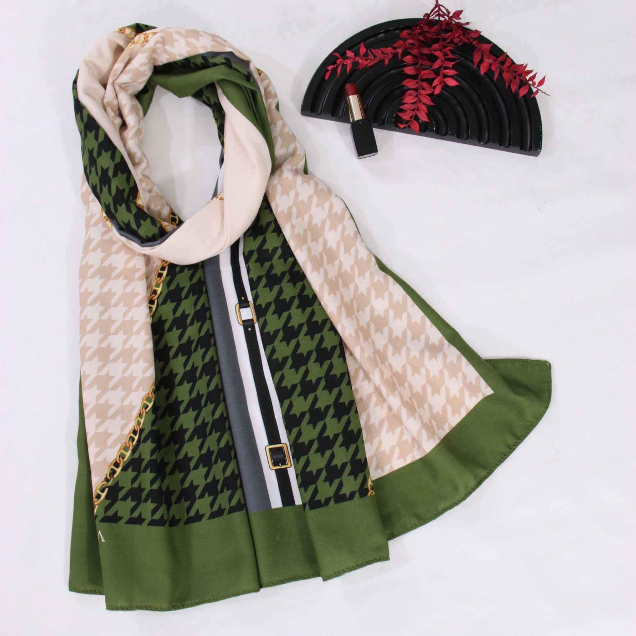Price and Buy Printed Shawl for Women Artistic & Lightweight Houndstooth - Image 3