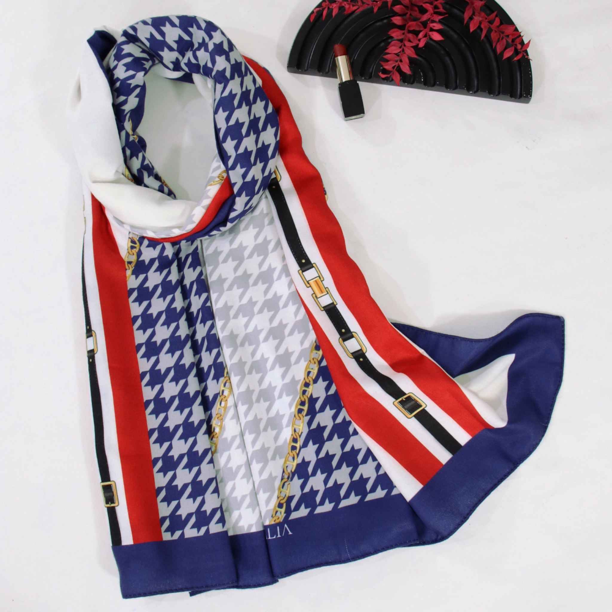 Price and Buy Printed Shawl for Women Artistic & Lightweight Houndstooth - Image 4