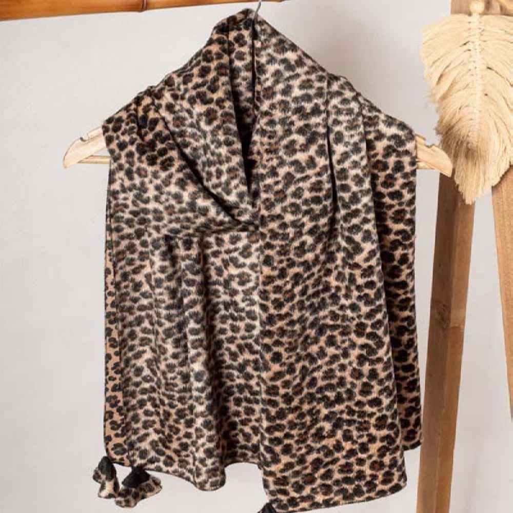 Price and Buy Printed Shawl for Women Artistic & Lightweight Leopard Design - Image 3