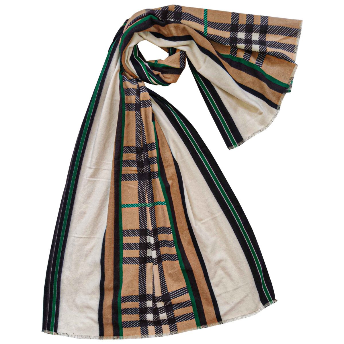 Price and Buy Printed Shawl for Women Artistic & Lightweight Tartan Design