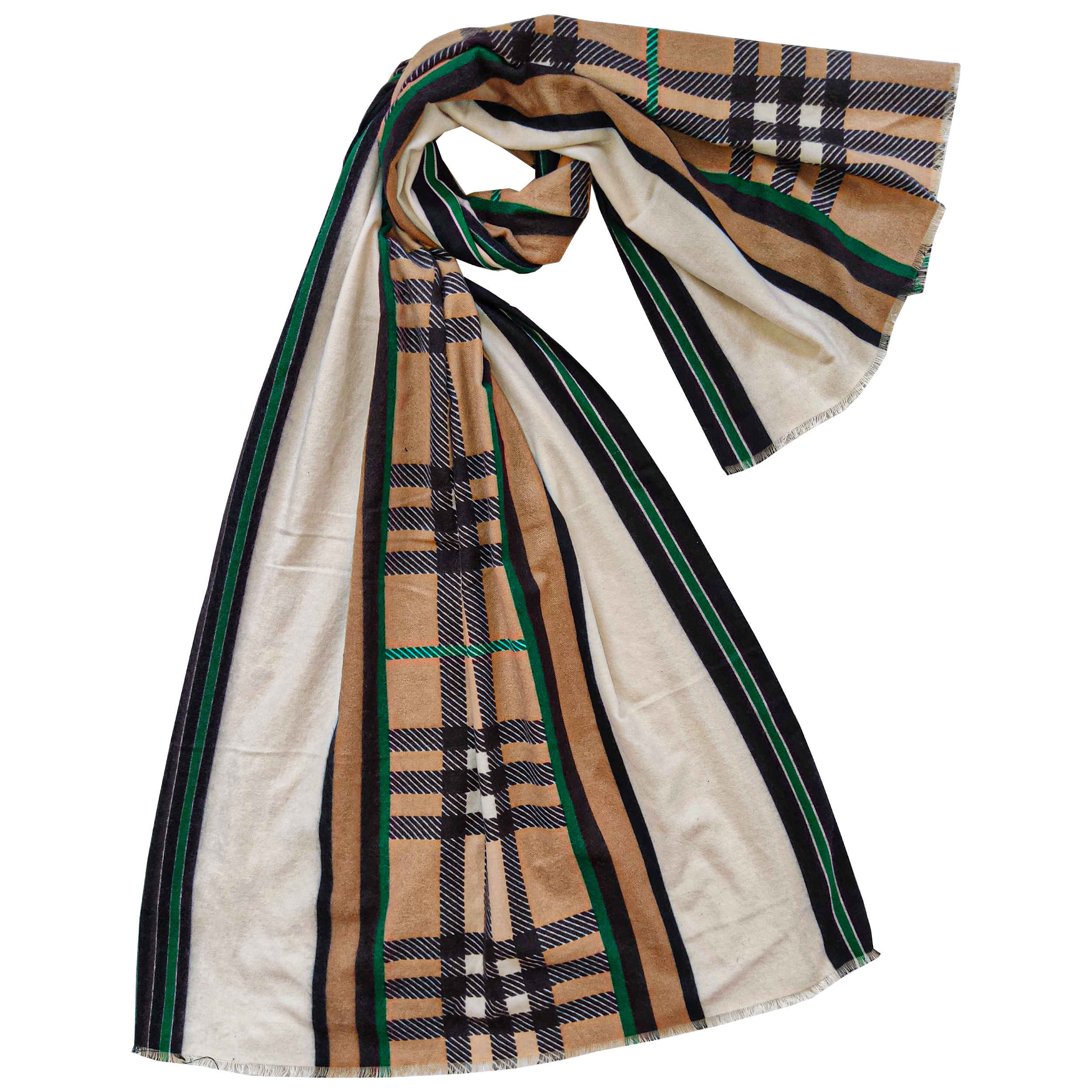 Price and Buy Printed Shawl for Women Artistic & Lightweight Tartan Design