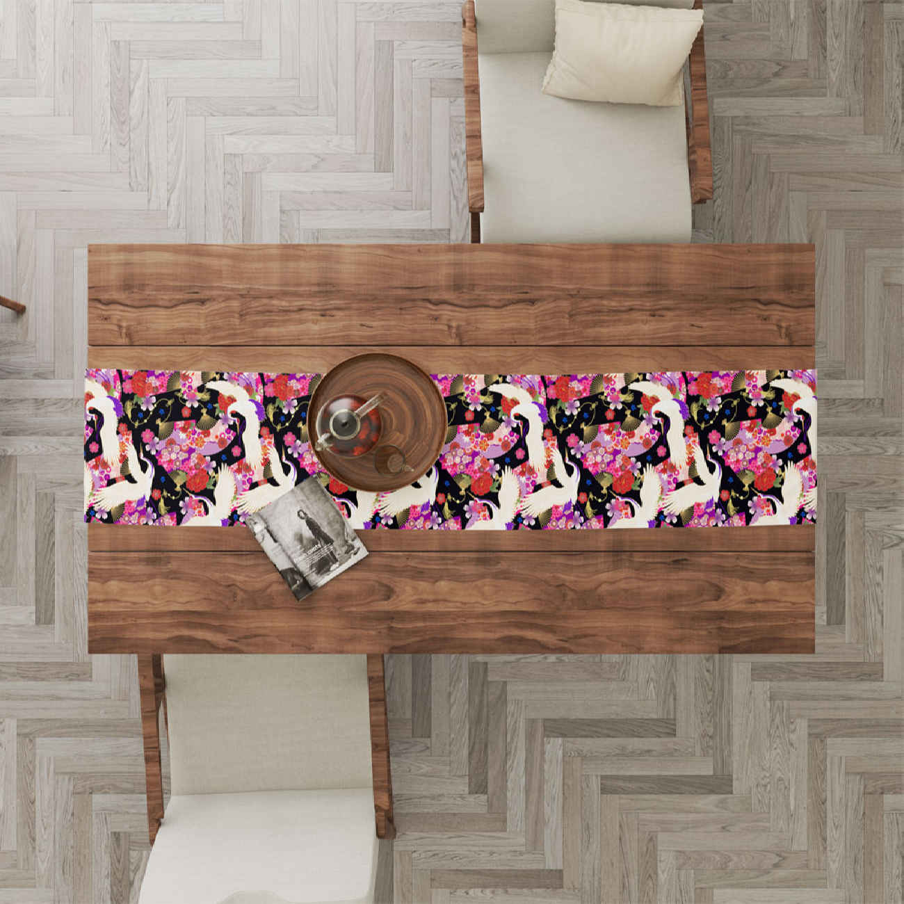 Price and Buy Printed Table Runner with Velvet Floral - Image 4