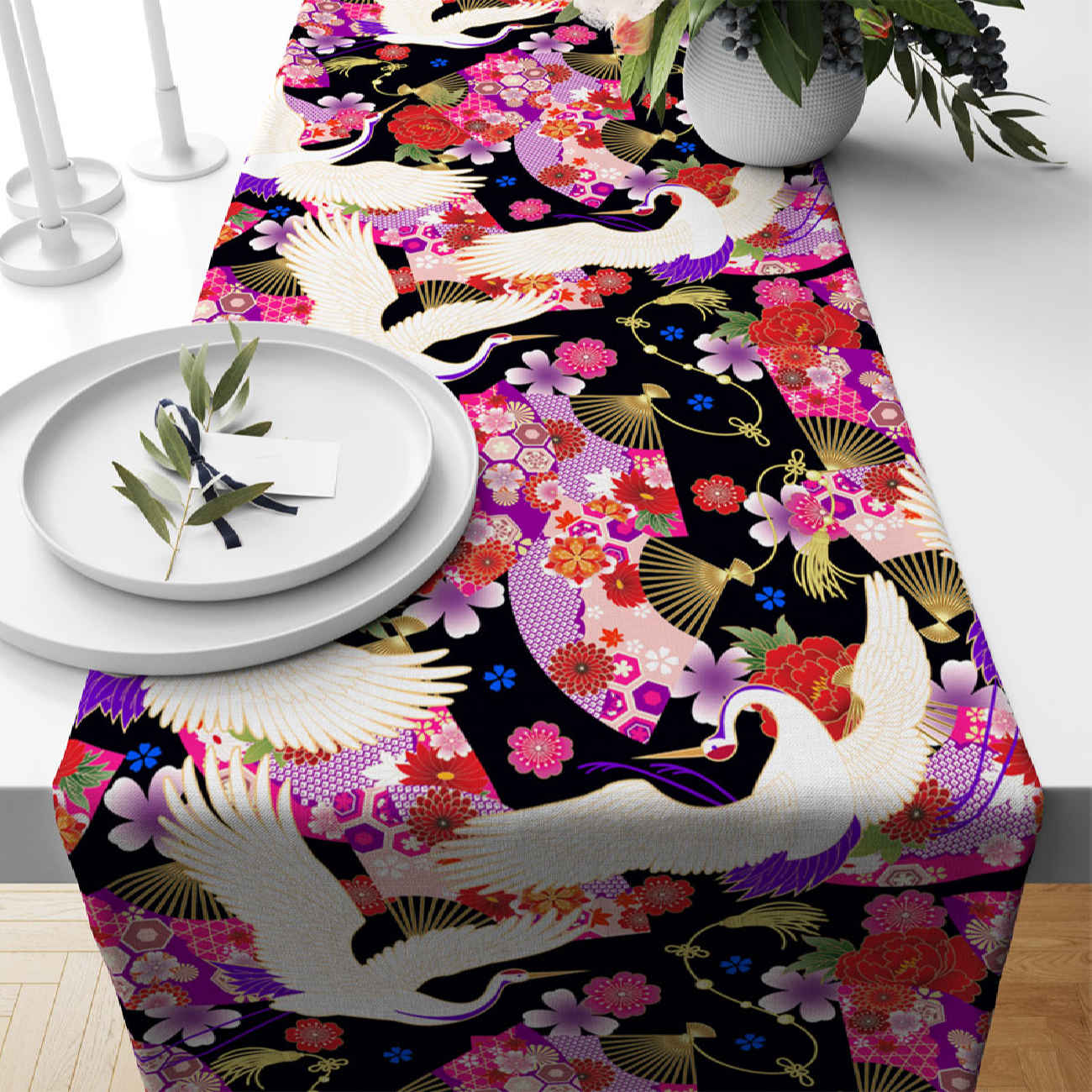Price and Buy Printed Table Runner with Velvet Floral - Image 5