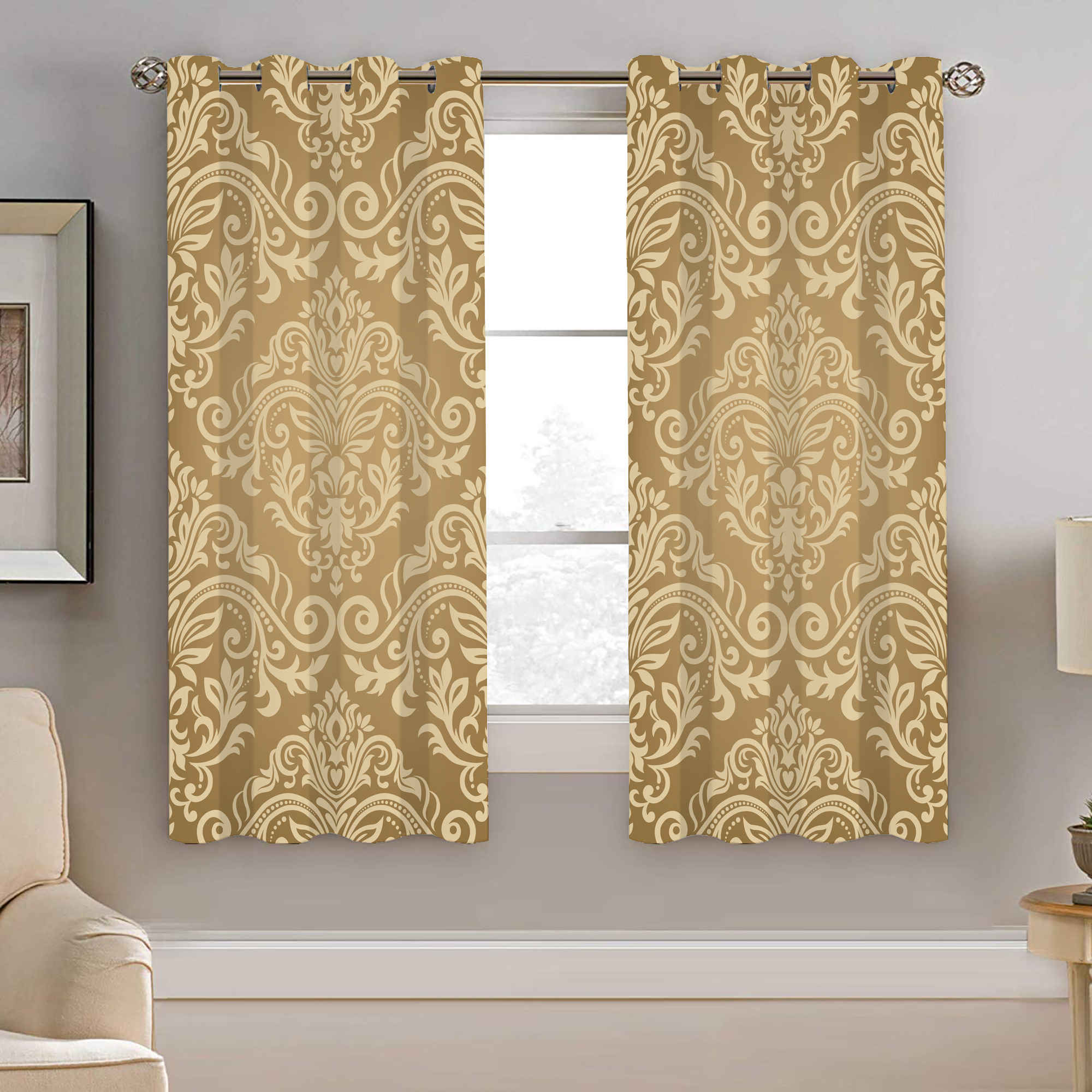Price and Buy Printed Velvet Eyelet Curtain – Floral Nikan