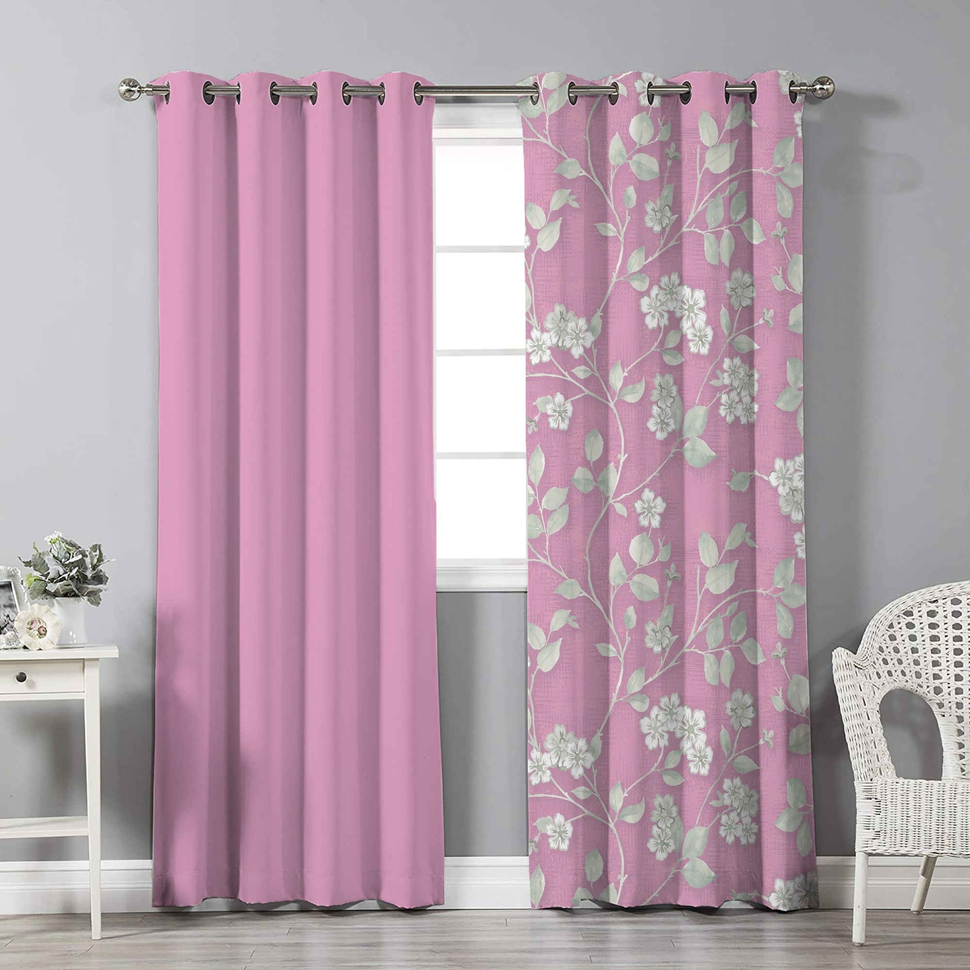 Price and Buy Printed Velvet Eyelet Curtain – Floral Nirvana (280×140 cm) - Image 5