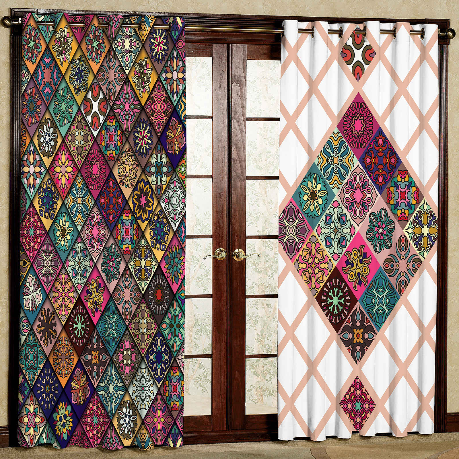 Price and Buy Printed Velvet Eyelet Curtain – Floral Rain