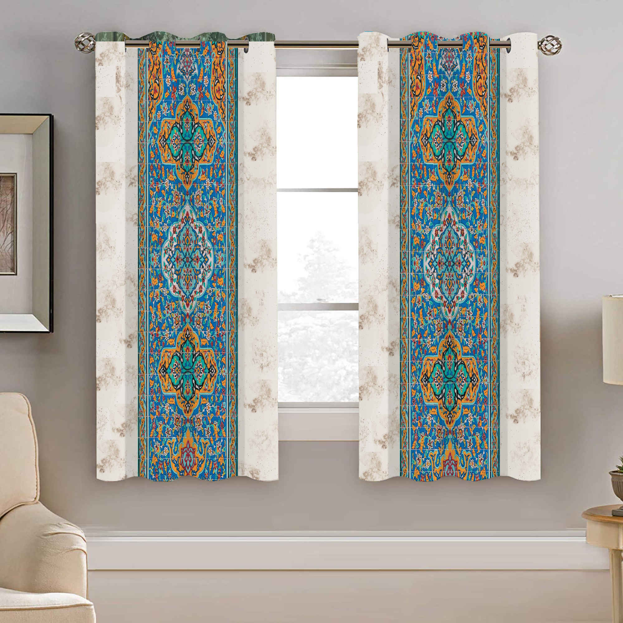 Price and Buy Printed Velvet Eyelet Curtain – Floral Rozhin