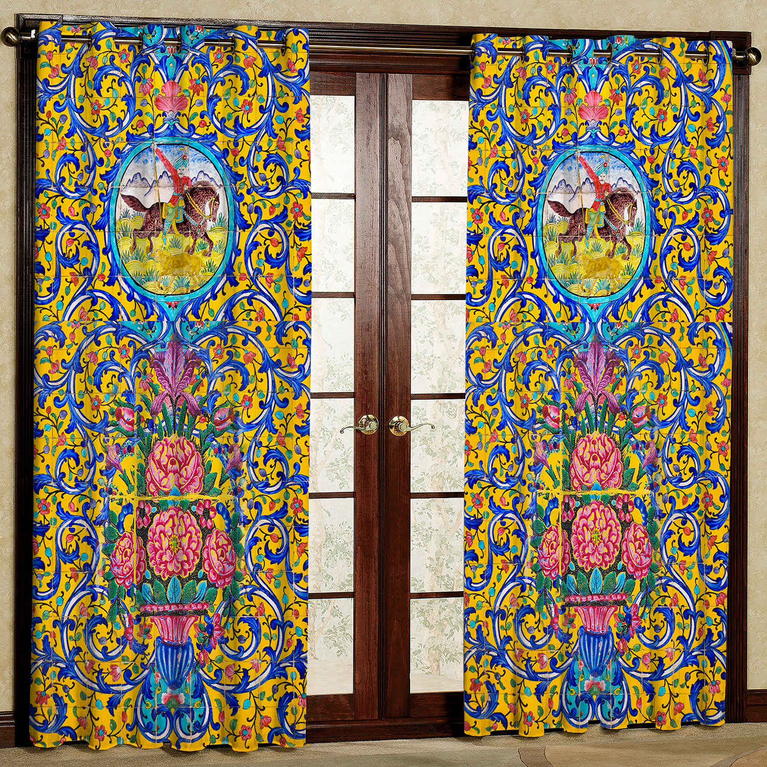 Price and Buy Printed Velvet Eyelet Curtain – Floral Siavash