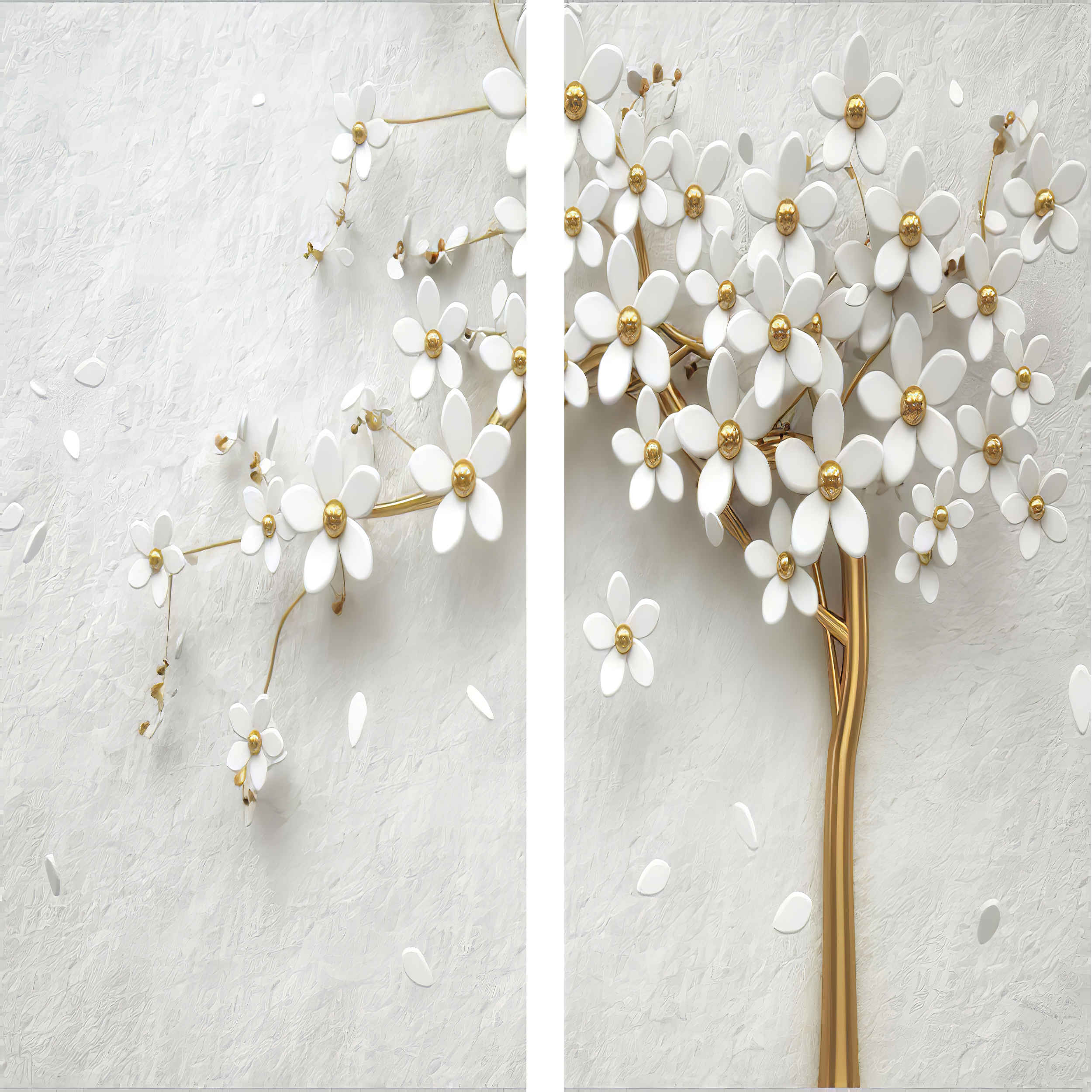 Price and Buy Printed Velvet Eyelet Curtain – Floral White (280×145 cm) - Image 3