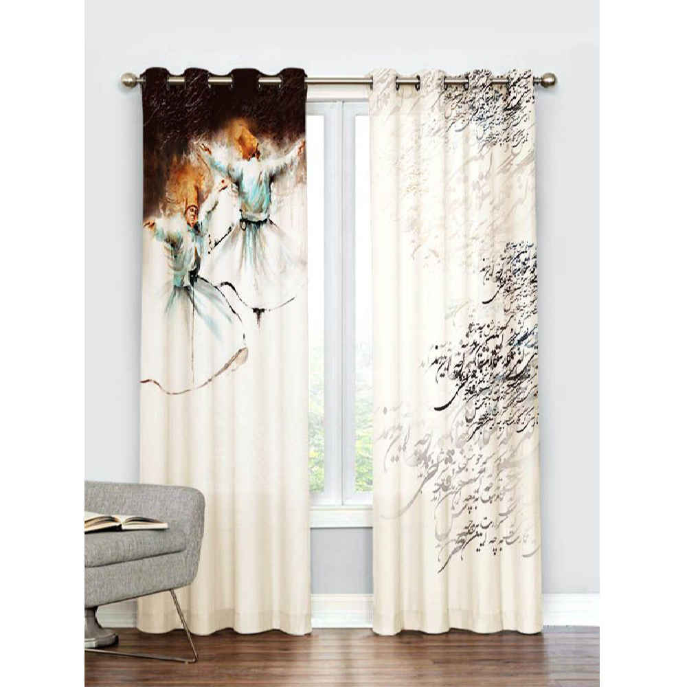 Price and Buy Printed Velvet Persian Eyelet Curtain – Calligraphy Sama